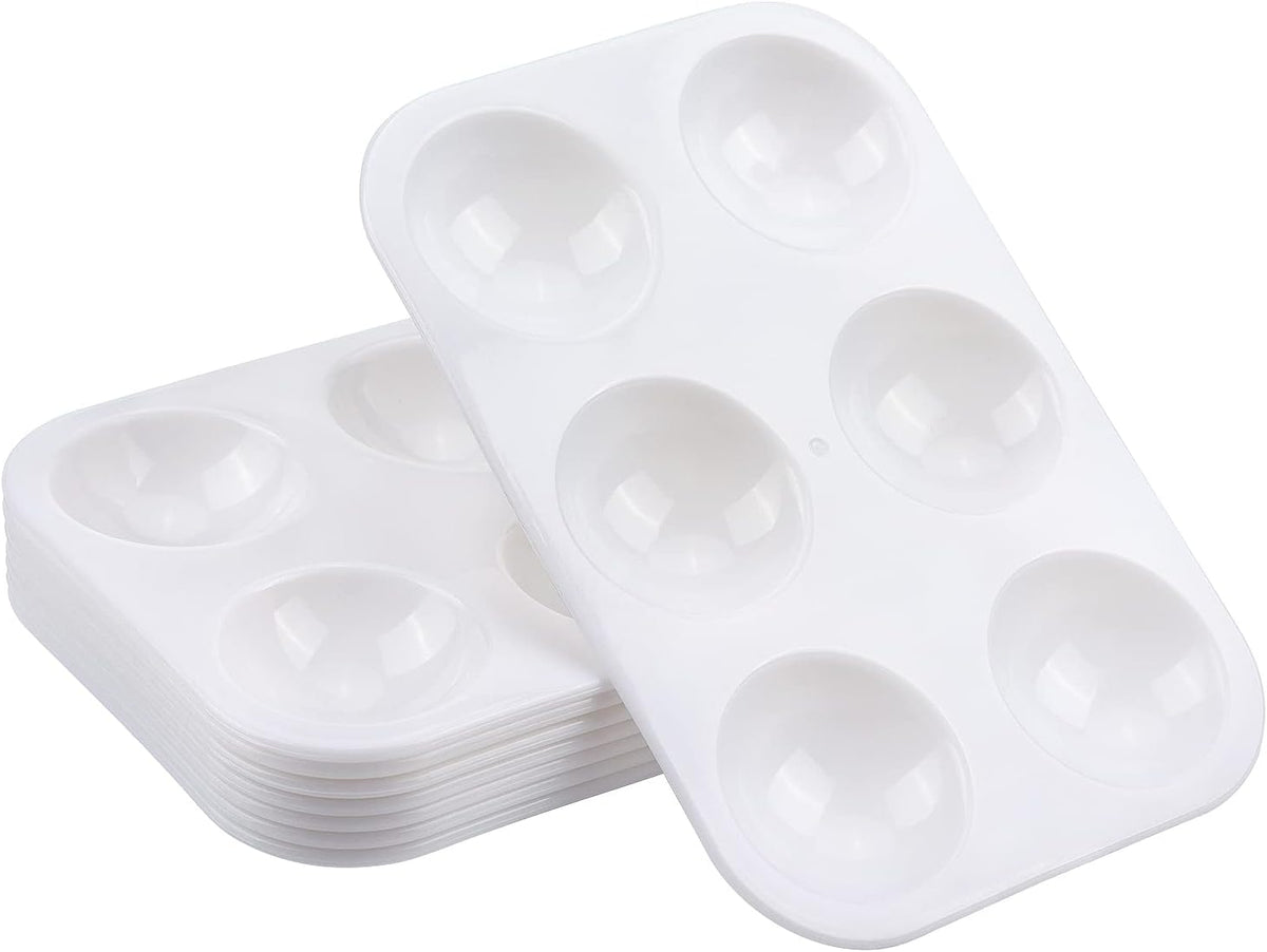 8 PCS Plastic Paint Tray Palettes, White | Watercolor Palette Painting Tray for Painting Party, DIY Craft and Art Painting