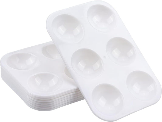 8 PCS Plastic Paint Tray Palettes, White | Watercolor Palette Painting Tray for Painting Party, DIY Craft and Art Painting