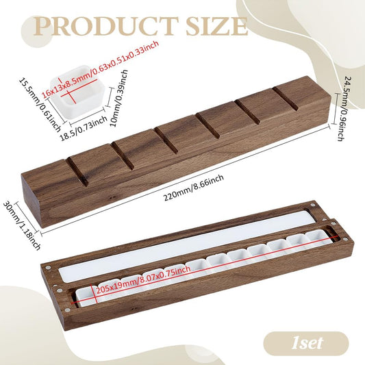 12 Grids Empty Watercolor Palette, Washable Walnut Paint Tray with Lid Travel Wooden Painting Box Watercolor Box Case for Painters Students Adult Studio Home Outdoor, Camel