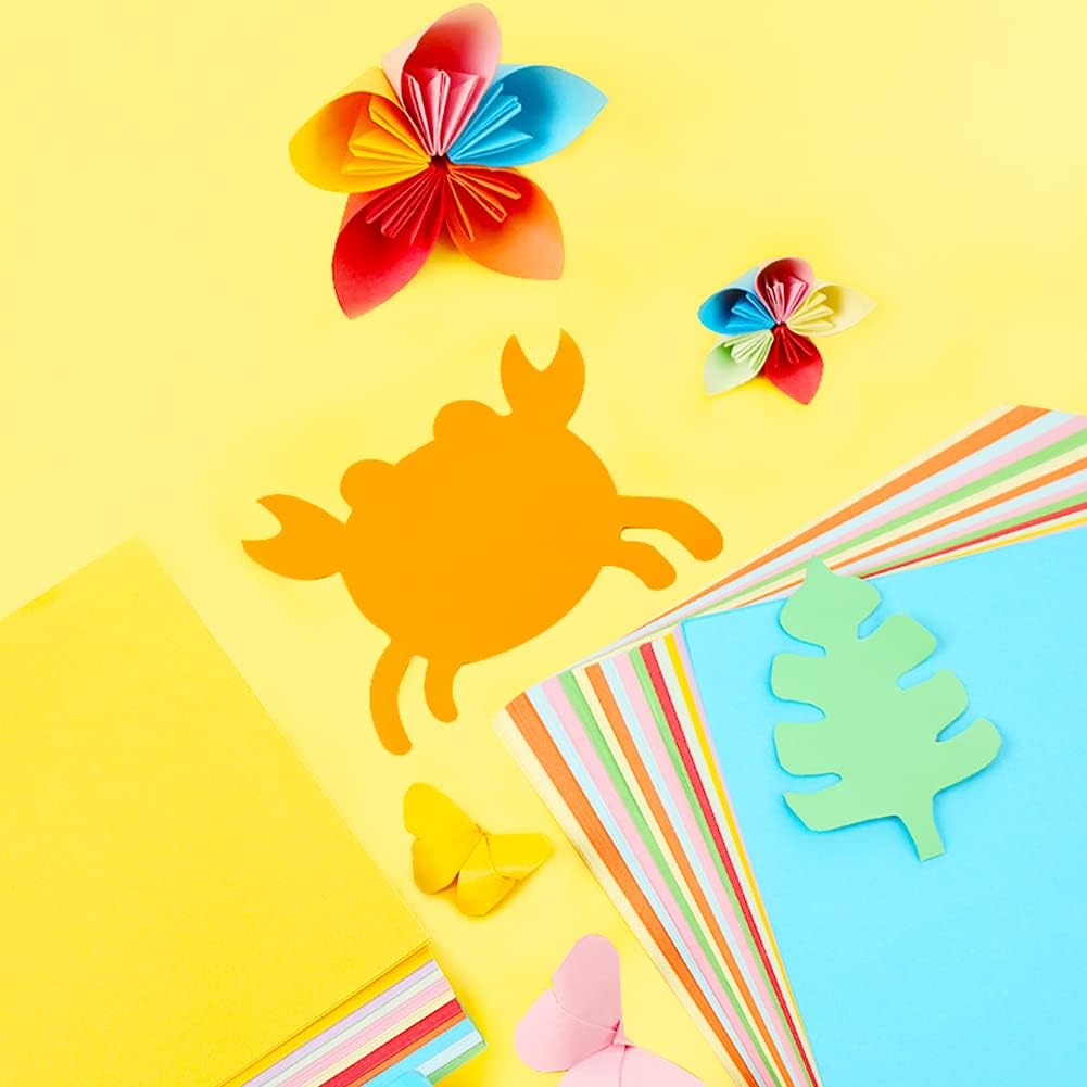 Origami Paper, Pack of 200 Sheets - 20 Vivid Colors - Double Sided - 6 Inch Square, Easy Fold Paper for Kids Adult Beginners Training Arts & Crafts Projects.