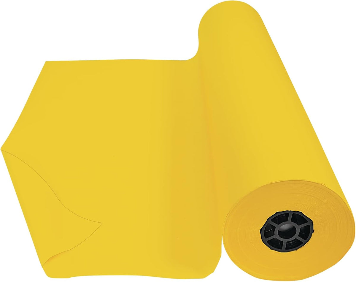 Dual Surface Paper Roll Classroom Supplies for Arts and Crafts Yellow (36" x 1000') (Item # ) | Textured Paper, Classroom Arts & Crafts Supplies, Bulletin Board, Gift Wrapping, Chalkboard Wallpaper