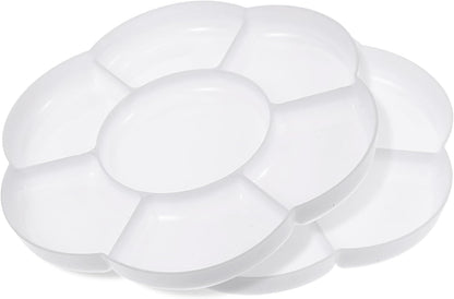 2pcs Paint Tray Palette Plastic 7-Well Watercolor Palette Flower White Painting Tray for Watercolor Create DIY Craft Professional Art Painting Acrylic Painting Gouache