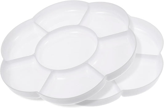 2pcs Paint Tray Palette Plastic 7-Well Watercolor Palette Flower White Painting Tray for Watercolor Create DIY Craft Professional Art Painting Acrylic Painting Gouache