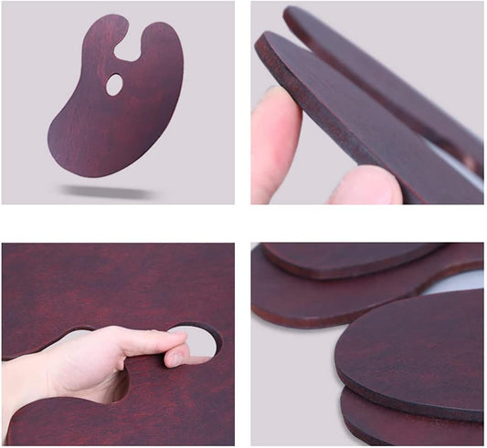 Large Walnut Wooden Paint Palette 20 x 16 Inch - Kidney Shaped Oil Painting Pallet, Color Mixing Tray for Pro, Artist Art Students, Gouache 50 * 40 cm (Kidney 20 x 16 inch)