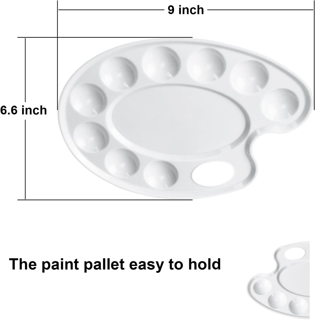 4Pack Paint Tray Palettes with Thumb Hole for Kids | Plastic Paint Pallets for Students to Craft DIY Painting or Have a Birthday Painting Party