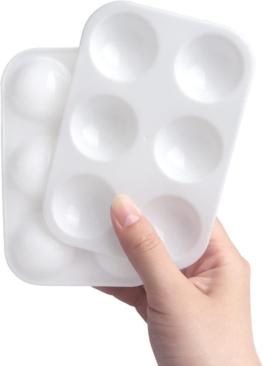 8 PCS Plastic Paint Tray Palettes, White | Watercolor Palette Painting Tray for Painting Party, DIY Craft and Art Painting