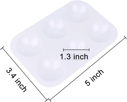 8 Pack Plastic Paint Tray Palettes, 6 Well Rectangular Palette, Watercolor or DIY Craft Paint Supplies