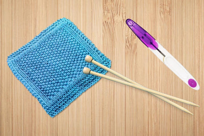 Beginner Knitting Kit for Adults - Makes 4 dishcloths and 4 coasters, all-in-one beginner knitting kit with cotton yarn, bamboo needles and 8 patterns, a handmade gift for DIY craft lovers