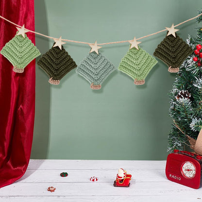 Crochet Banner Wreath Beginner Christmas Ornament Kit - Tree Wreath Starter Supplies DIY Craft Kit for Adults with Step-by-Step Video Tutorial