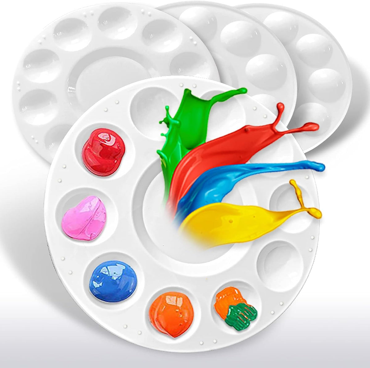4pcs Paint Tray Palettes,Paint Pallet,Plastic Palette for Kids to Paint | Paint Holder,Paint Tray Pallets for Have a Birthday Painting Party