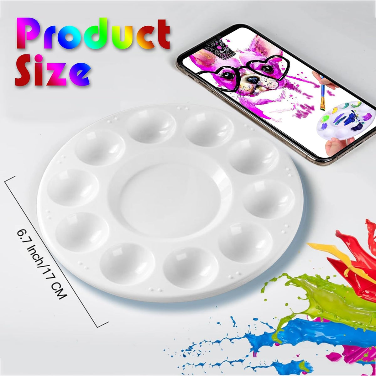 40PcsArt Paint Tray Palettes,Paint Trays for Kids or Student to Craft DIY Painting or School Project, White Plastic Paint Pallets