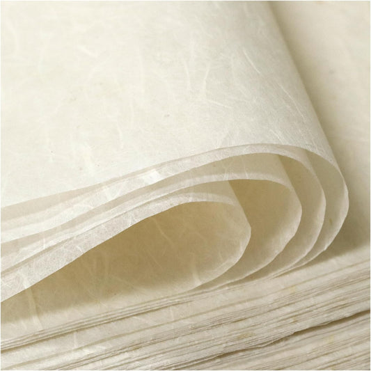 50/100 Sheets  A4 Mulberry Paper Sheets Natural Fiber Rice Papers,8.3x11.7in Natural Decoupage Tissue Paper for Writing Painting, Decorative &Card Making Papers DIY Craft